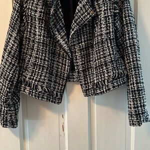 Women's Black and White Tweed Jacket
